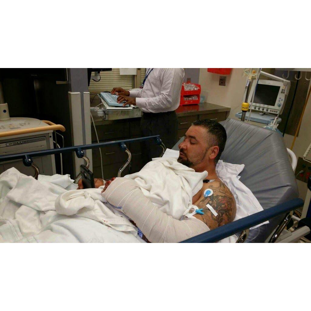 Then in March of 2014..... Frank got in a major motorcycle accident. Franks friends called Erica to come and nurse him back to health.