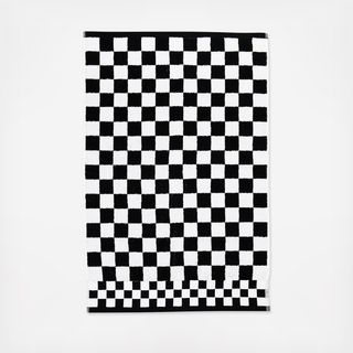 Black Check Cotton Hand Towel