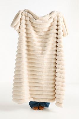 Tipped Puffer Faux-Fur Throw Blanket