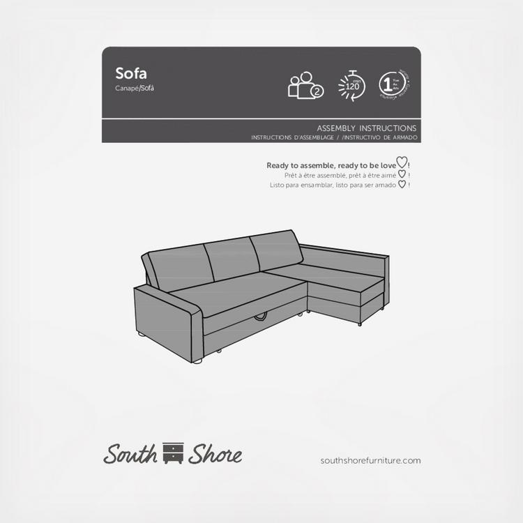 Cozy Sectional Sofa Bed With Storage Zola, Ready To Assemble Sectional Sofa