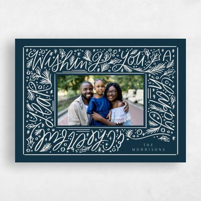 Blue Standard Holiday Card - New Year Cheer