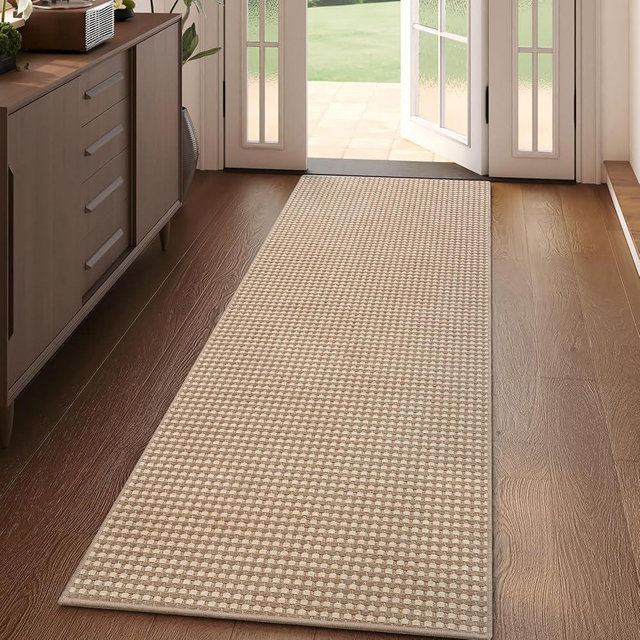 YDKGL Boho 2x5 ft Hallway Runners Rug Woven Washable Long Kitchen Runner Mat Rugs Non Slip, Soft Entryway Laundry Hall Runner Floor Carpet for Indoor Backdoor Bedroom Kitchen Living Room, Brown