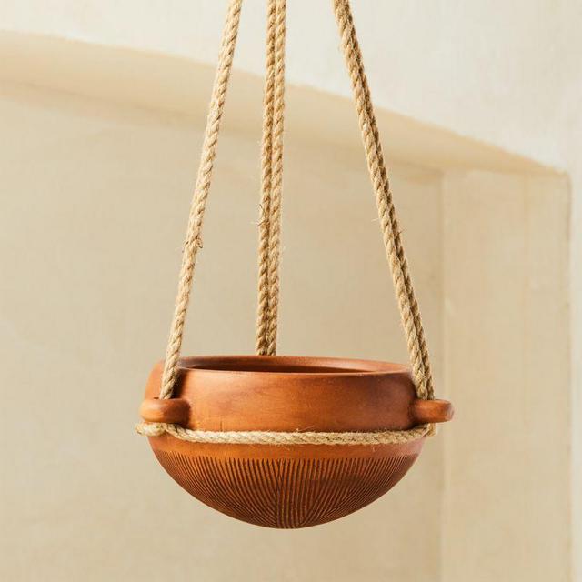 Salvador Brown Hanging Planter Small