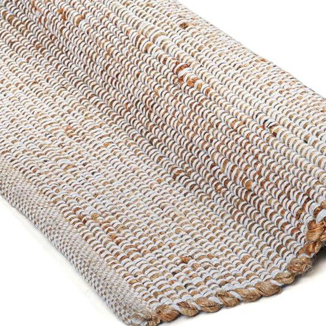 Savi Home Jute Cotton Hand Woven Natural Farmhouse Area Rug for Living Room Bedroom Kitchen Hallway Entryway- Rustic Vintage Bohemian Decor - (2' x 3' Natural)