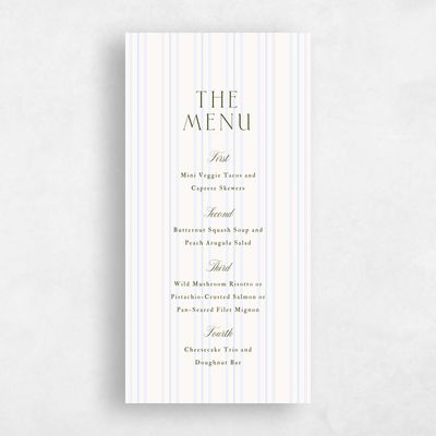 Blue Standard Wedding Menu - Sorrel