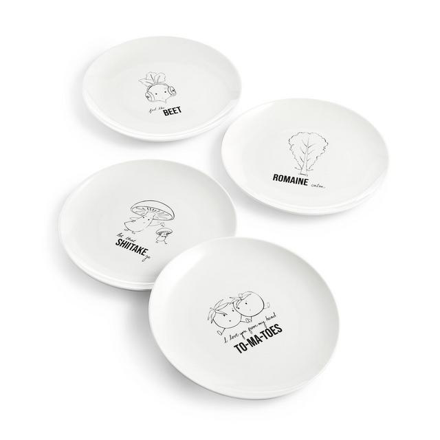 The Cellar Words Veggie Salad Plates, Set of 4, Created for Macy's