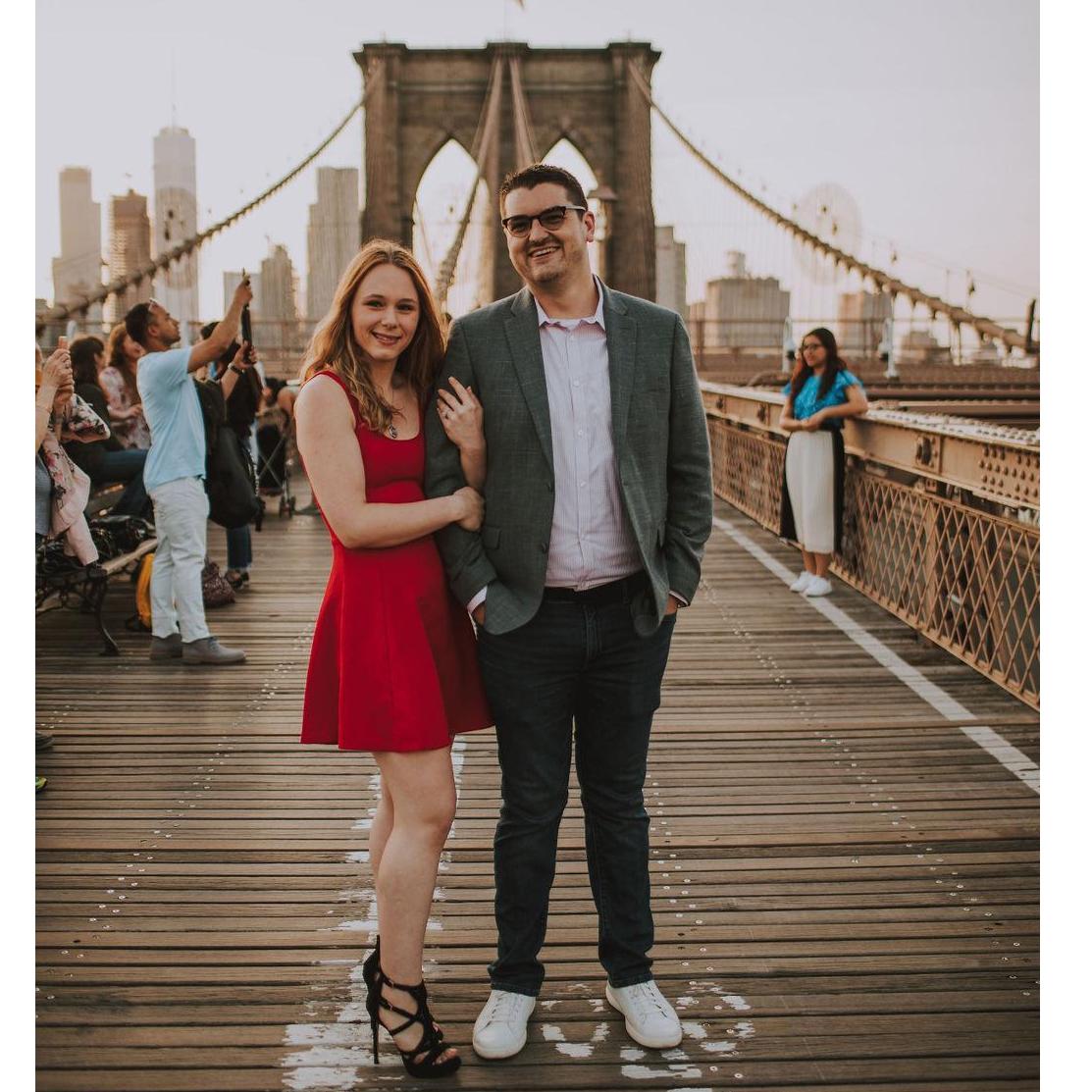 Engagement photos at the Brooklyn Bridge!