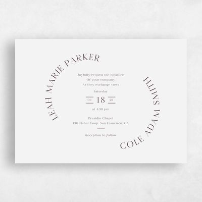 Seashell, Grey Wedding Invitation - Tarbert Landscape