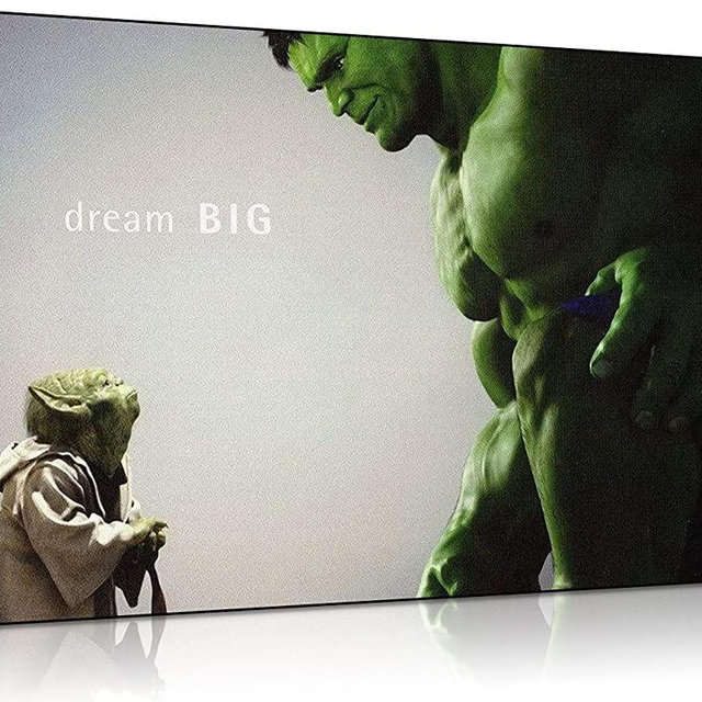 Panther Print, Canvas Wall Art, Yoda and the Hulk Comic Book Movie, Avengers Superhero Picture Prints, Print for Special Occasions (76x51cm)