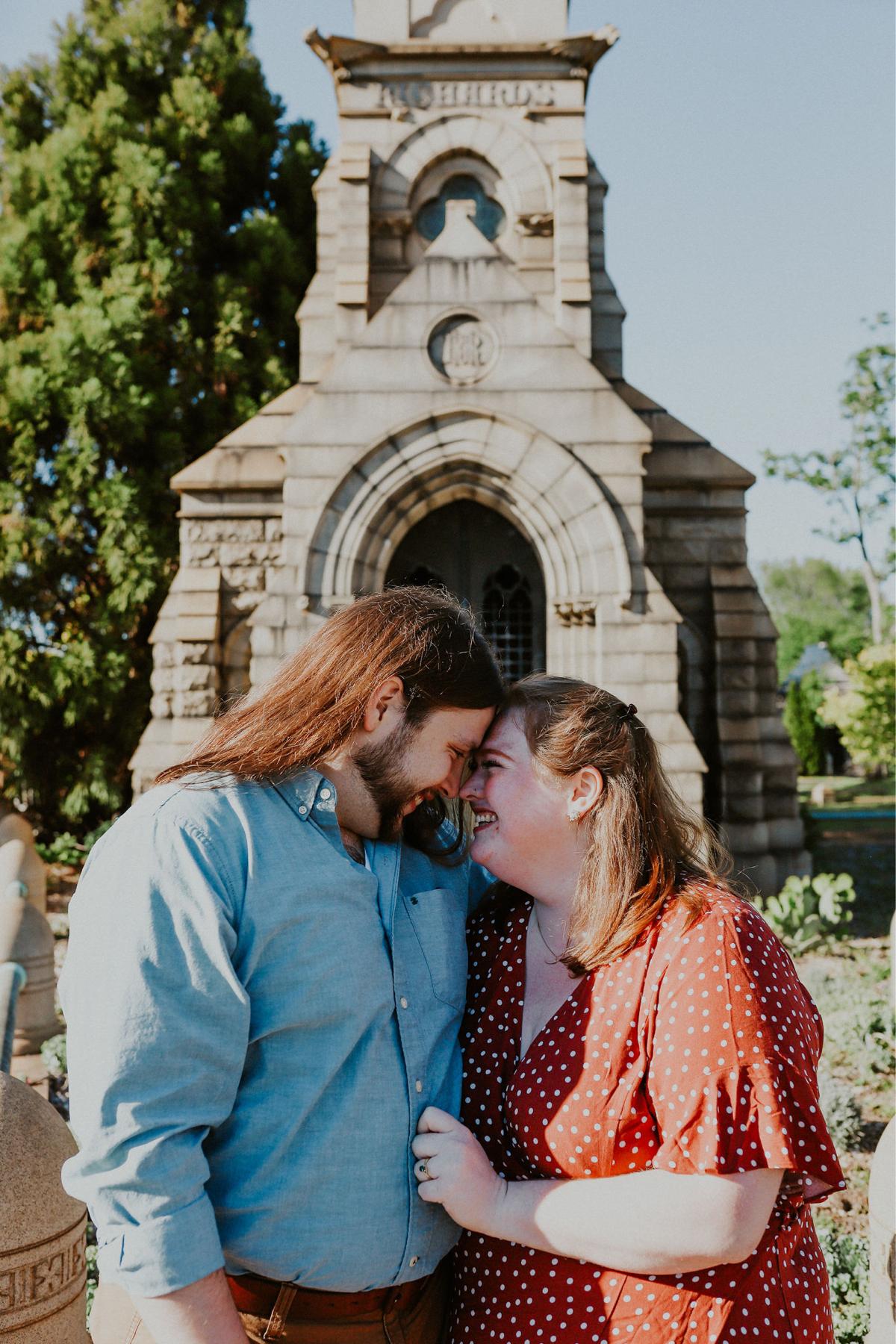 This was one of the first photos we took during our engagement session. It was a candid of a little moment we had while standing in front of our ceremony site. We were both giddy, and it shows!