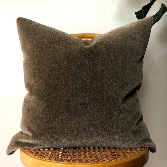 MINK BROWN Double Sided Mohair Velvet Pillow - 18x18, 20x20, 22x22, 24x24 Square