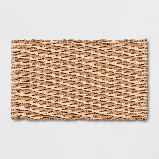 1'6" x 2'6" Basket Weave Poly Rope Outdoor Door Mat Neutral - Threshold™ designed with Studio McGee