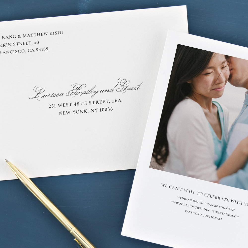 Camberley Frame | Dusty Blue | Zola Wedding Invitations