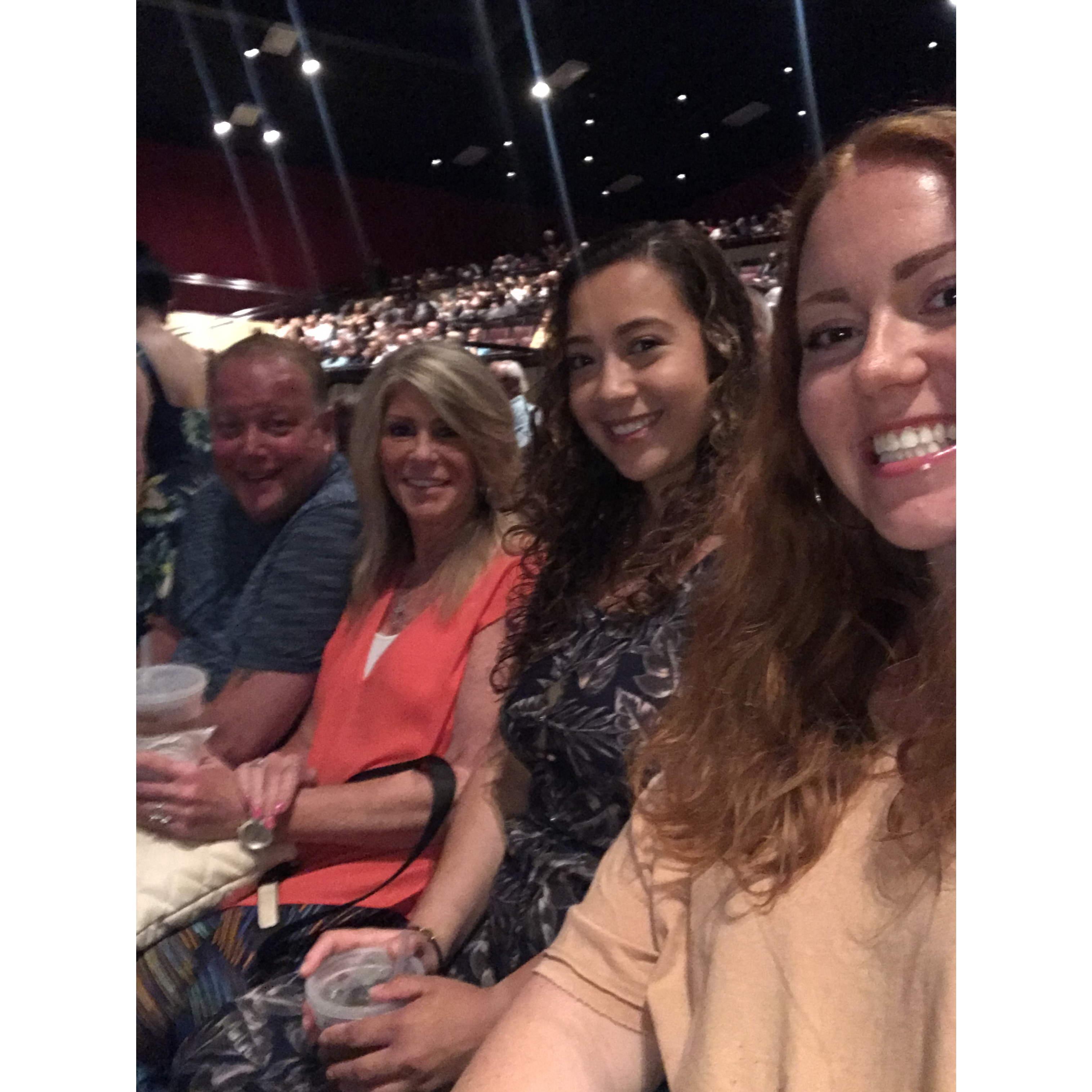 July 2019: waiting patiently for Earth, Wind & Fire to come on stage at the Hardrock Hotel in Atlantic City.
Ralph, Joanne, Shirley & Alexa