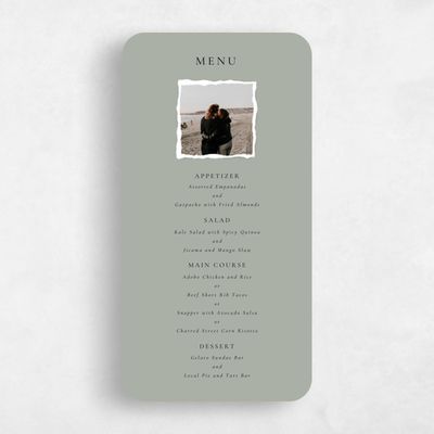 Pale Sage, Green Wedding Menu - Jayden