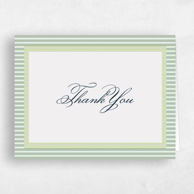Green Non-Photo Wedding Thank You - Dinard Landscape