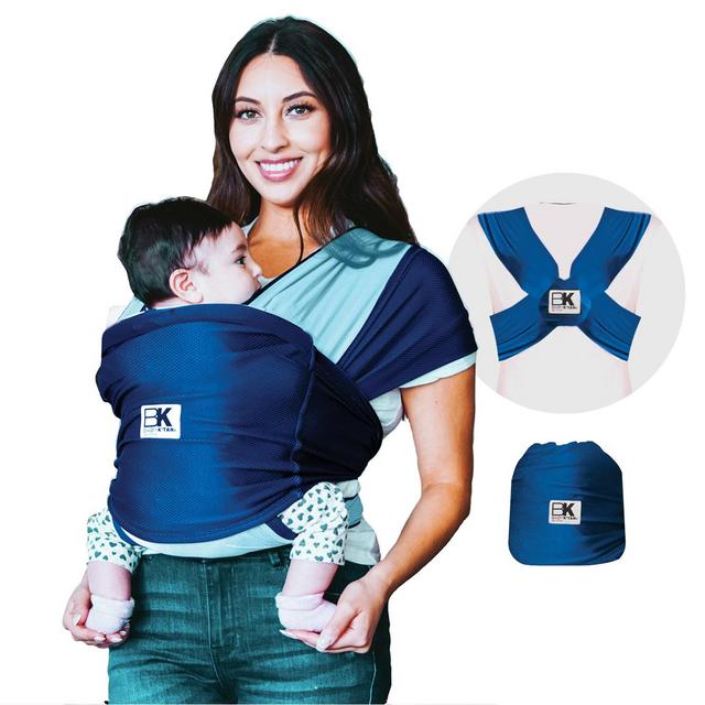 Baby K'tan ACTIVE OASIS Baby Carrier - No-Wrap Hygienic Baby Wrap with HeiQ V-Block Fabric - Simple Pre-Wrapped Carrier for Hands-Free Babywearing, Turquoise&Blue, Small (Women 6-8/Men's Jacket 37-38)