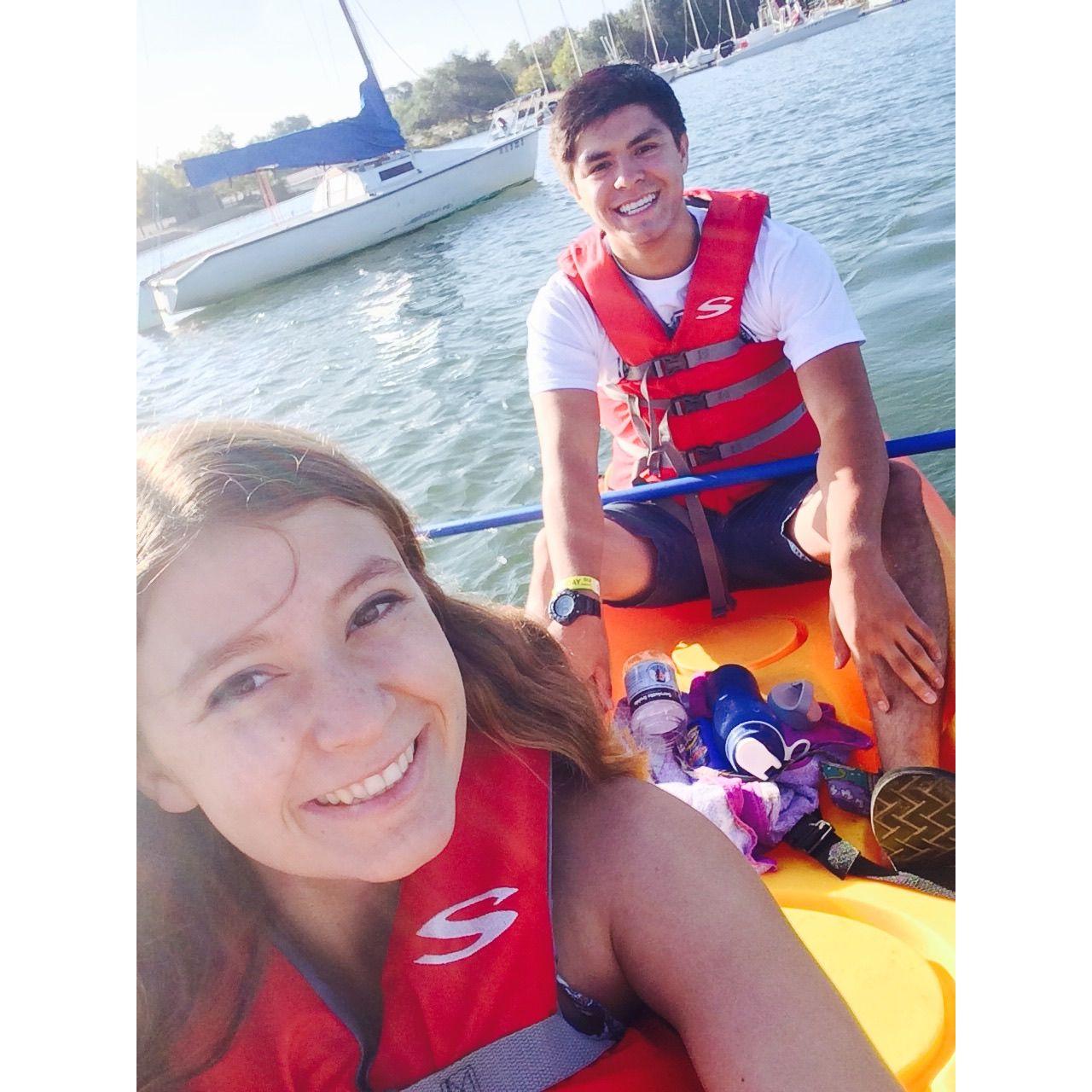 First time kayaking together - in Folsom!