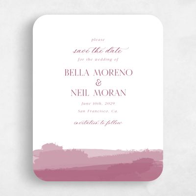 Purple Rounded Wedding Save the Date - Saif Portrait