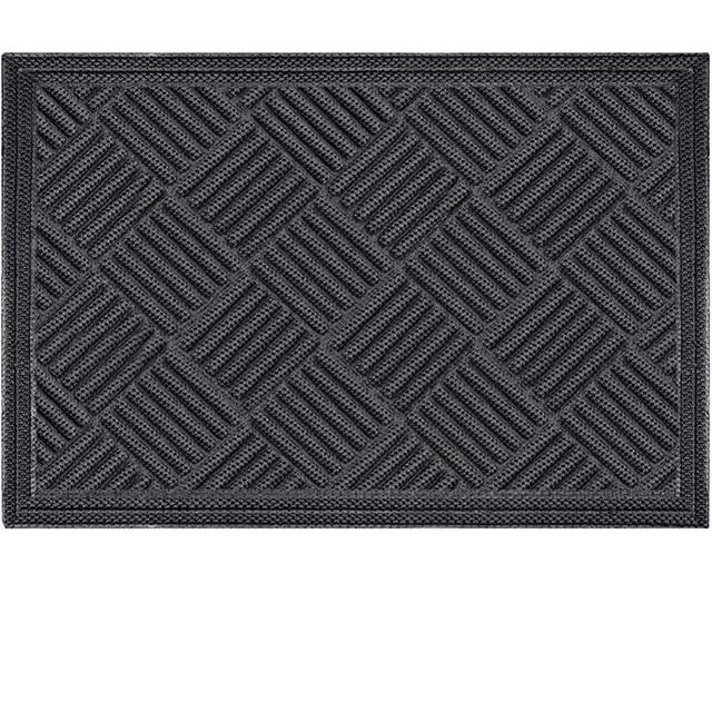 Mibao Durable Rubber Door Mat, 36 x 60 Non Slip Durable Welcome Doormat, Indoor Outdoor Rug, Low-Profile Entrance Large Door Mat for Entry, Garage, Patio, Heavy Duty, Easy Clean, Gray