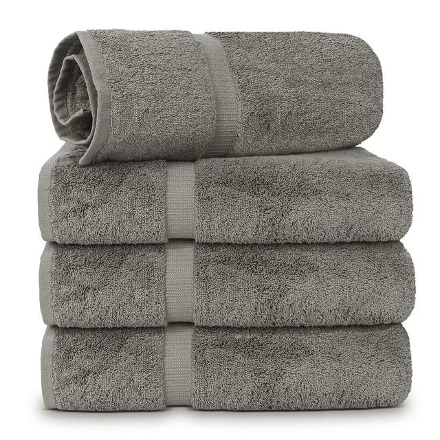TURKUOISE TURKISH TOWEL - 4 Piece Turkish Luxury Turkish Cotton Towel Set - Eco Friendly, 4 Bath Towels by Turkuoise Turkish Towel (Grey)