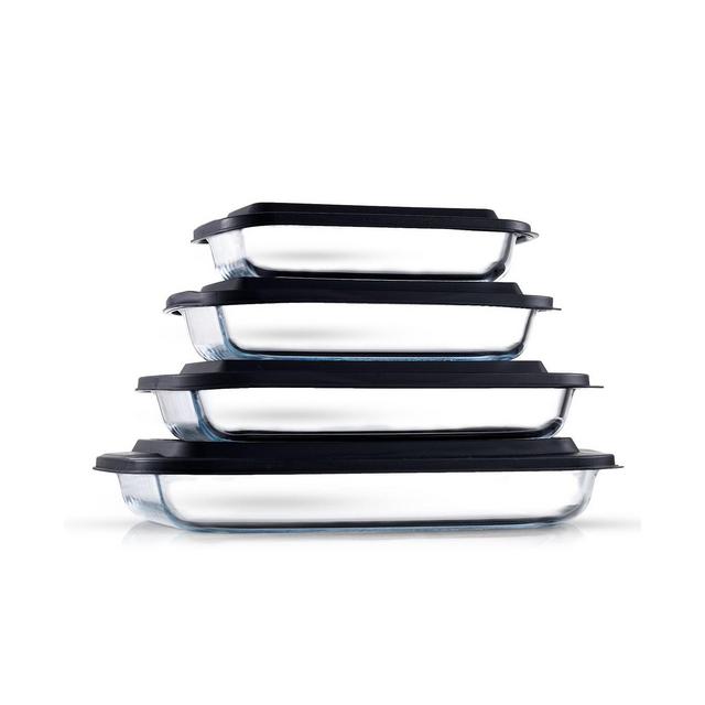 JoyJolt Glass Bakeware Containers, Set of 4