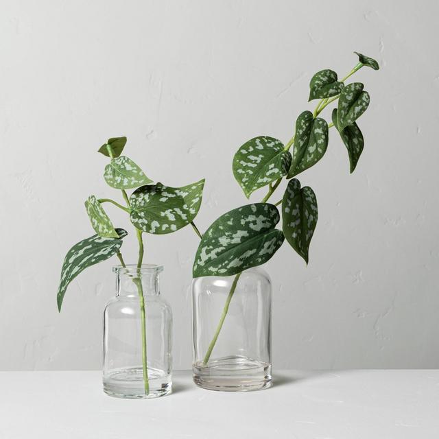 Set of 2 Small & Large Faux Silver Philodendron Arrangements - Hearth & Hand™ with Magnolia