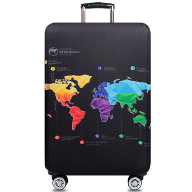 WUJIAONIAO Travel Luggage Cover Baggage Suitcase Protector Fit for 18-32 Inch Luggage (L (for 25-28 inch luggage), map)