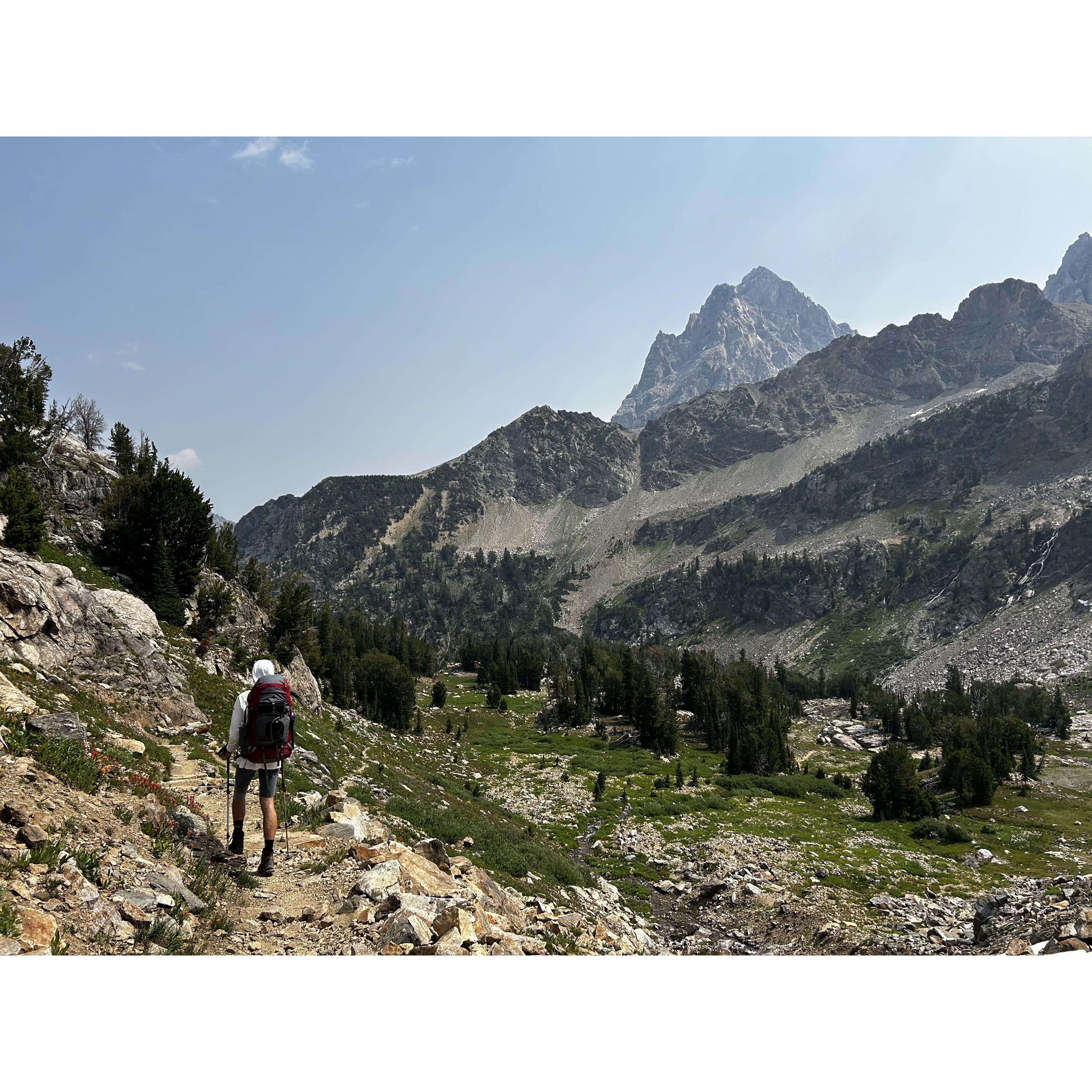 Hiking on the crest trail for our wedding
