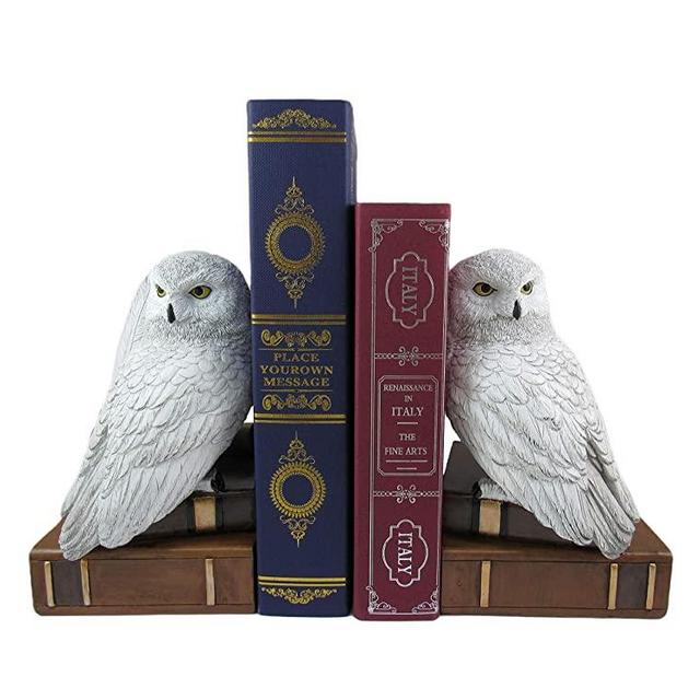 World of Wonders Wisdom and Wizardry Decorative Owl Bookends | Magic School Decorations for The Home | Bookshelf Décor | Decorative Bookends for Books - 9.5"