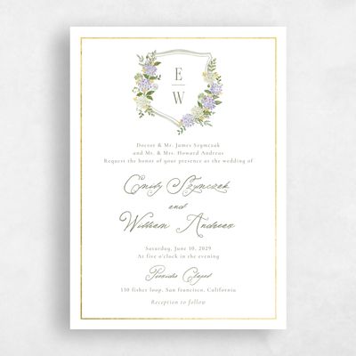 Purple Classic Wedding Invitation - Speranza Classic Foil