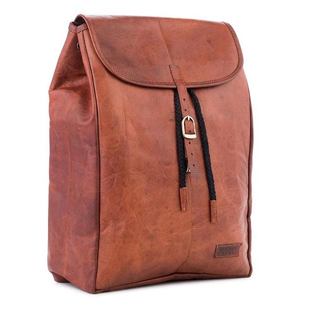 Berliner Bags Vintage Leather Backpack Malaga, Large Waterproof Bookbag for Men and Women - Brown