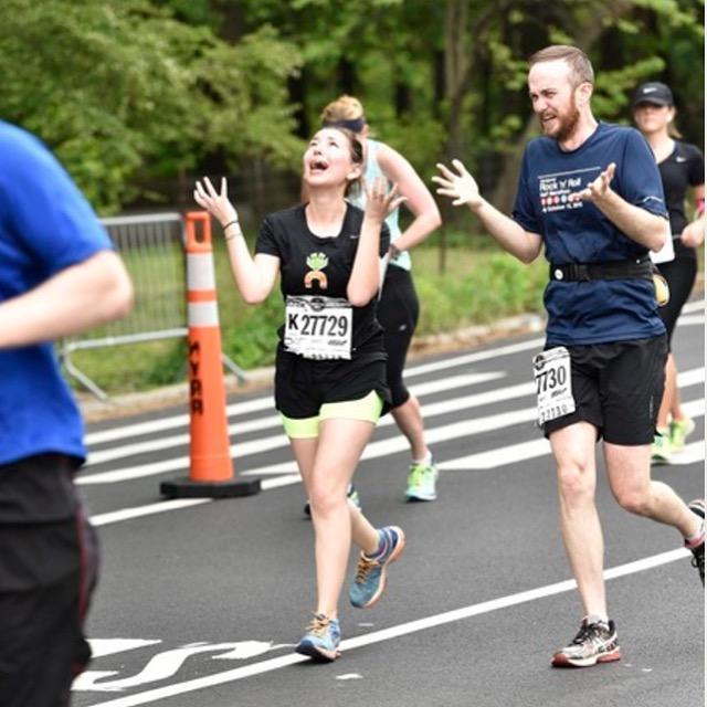 We used to run together. This was during the Brooklyn Half Marathon in 2016. This was the last race Rachel ever did.