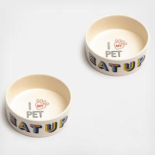 Retro Pet Bowl, Set of 2