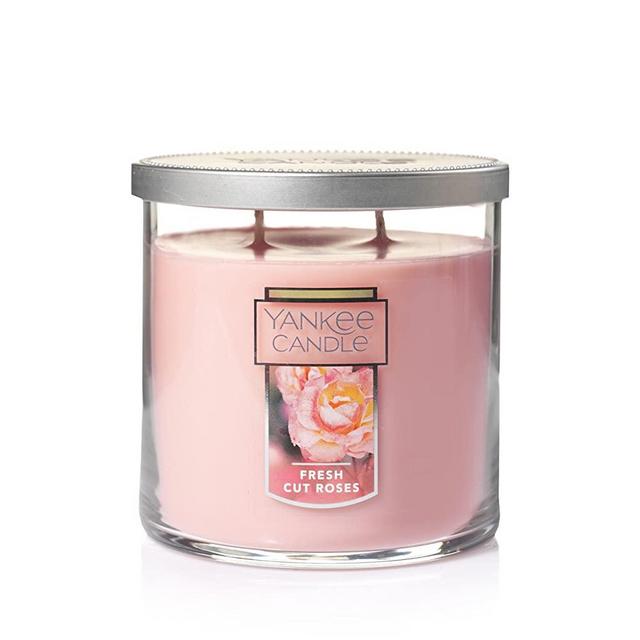 Yankee Candle Medium 2-Wick Tumbler Candle, Fresh Cut Roses