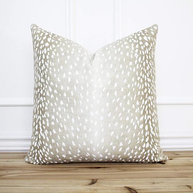 "N/A" 20x20 Inch Antelope Pillow Cover Fawn Animal Print Pillow Cover Pillow Decorative Pillow, Cotton Linen