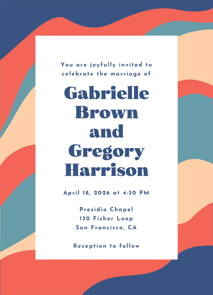 Laula Portrait | Dusty Cobalt | Zola Wedding Invitations