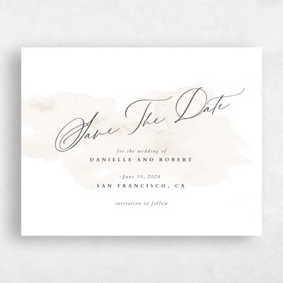 Linen, White Wedding Save the Date - Lombok Landscape