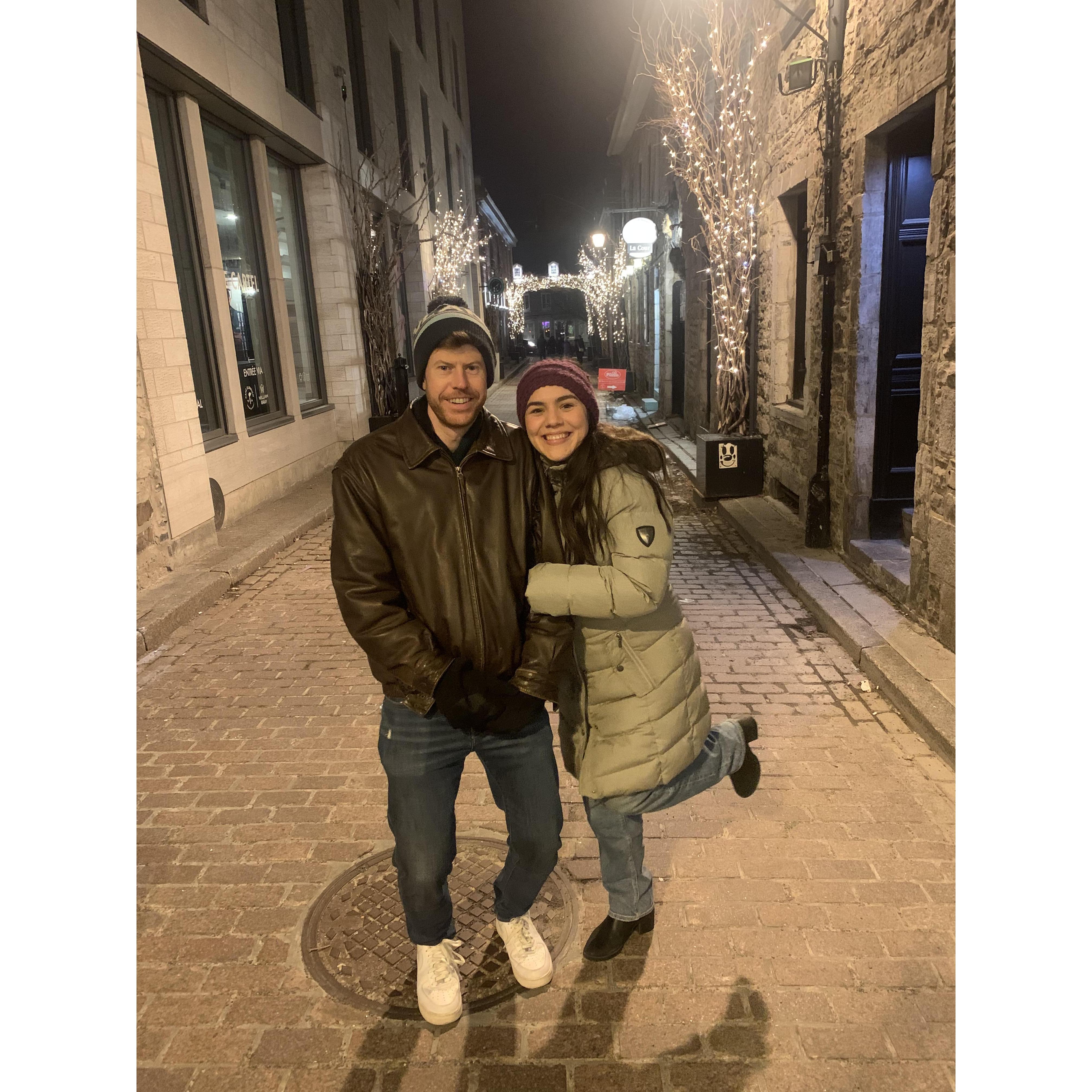 Un autre premier pour John. Quebec! Nous avons mangé de la poutine et des crepes.