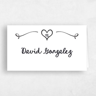 White Wedding Place Card - Somero