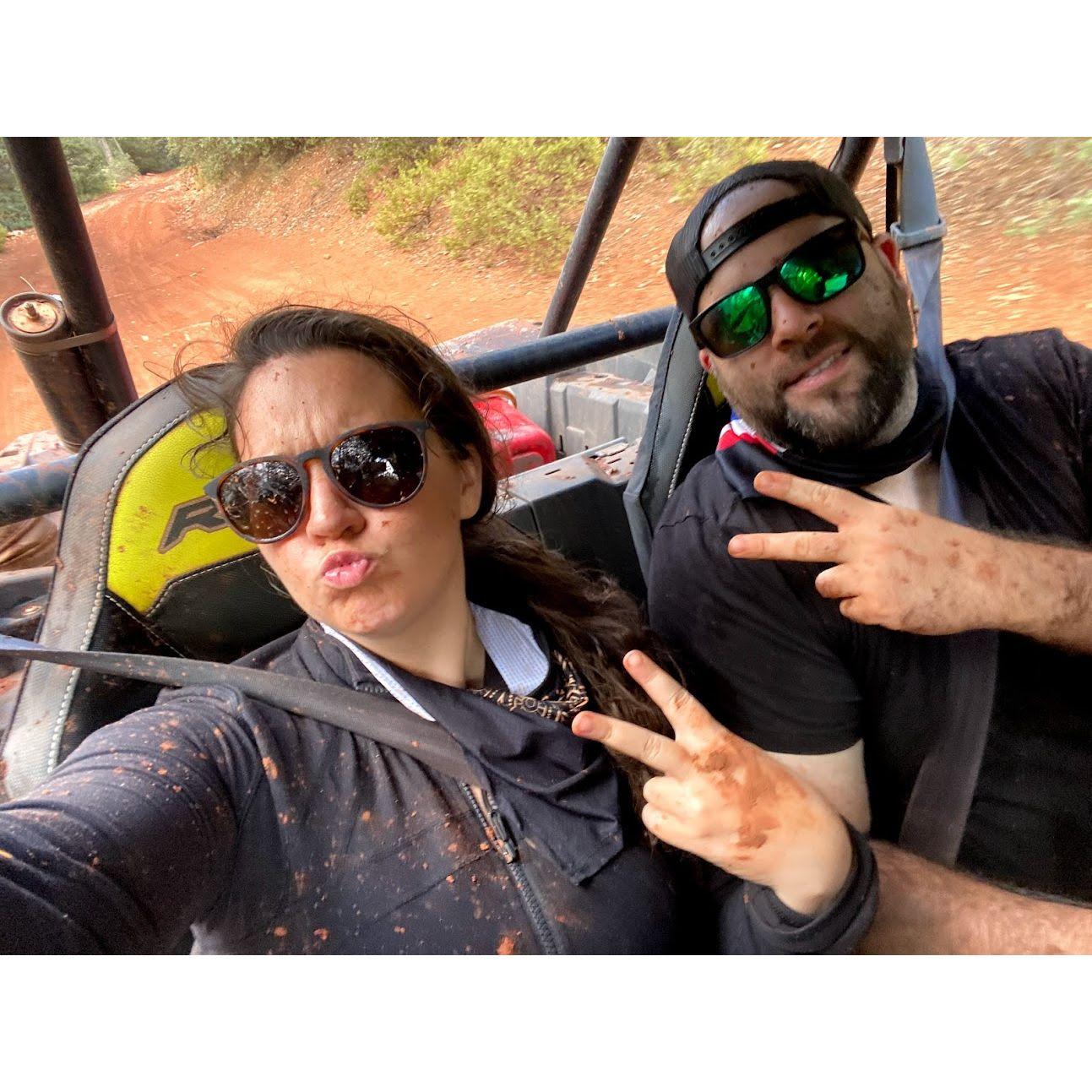 Us on yet another great trip to Sedona, 4wheeling! Doel was driving here and we all got sprayed with mud!