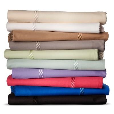 Elite Home Wrinkle Resistant 300TC Embroidery Sheet Set For King In Grey