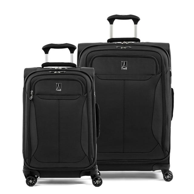Travelpro Tourlite Softside 2-Piece Set, Expandable Luggage with 4 Spinner Wheels, Lightweight Suitcase, 21" Carry-On, 25" Checked Medium, Black