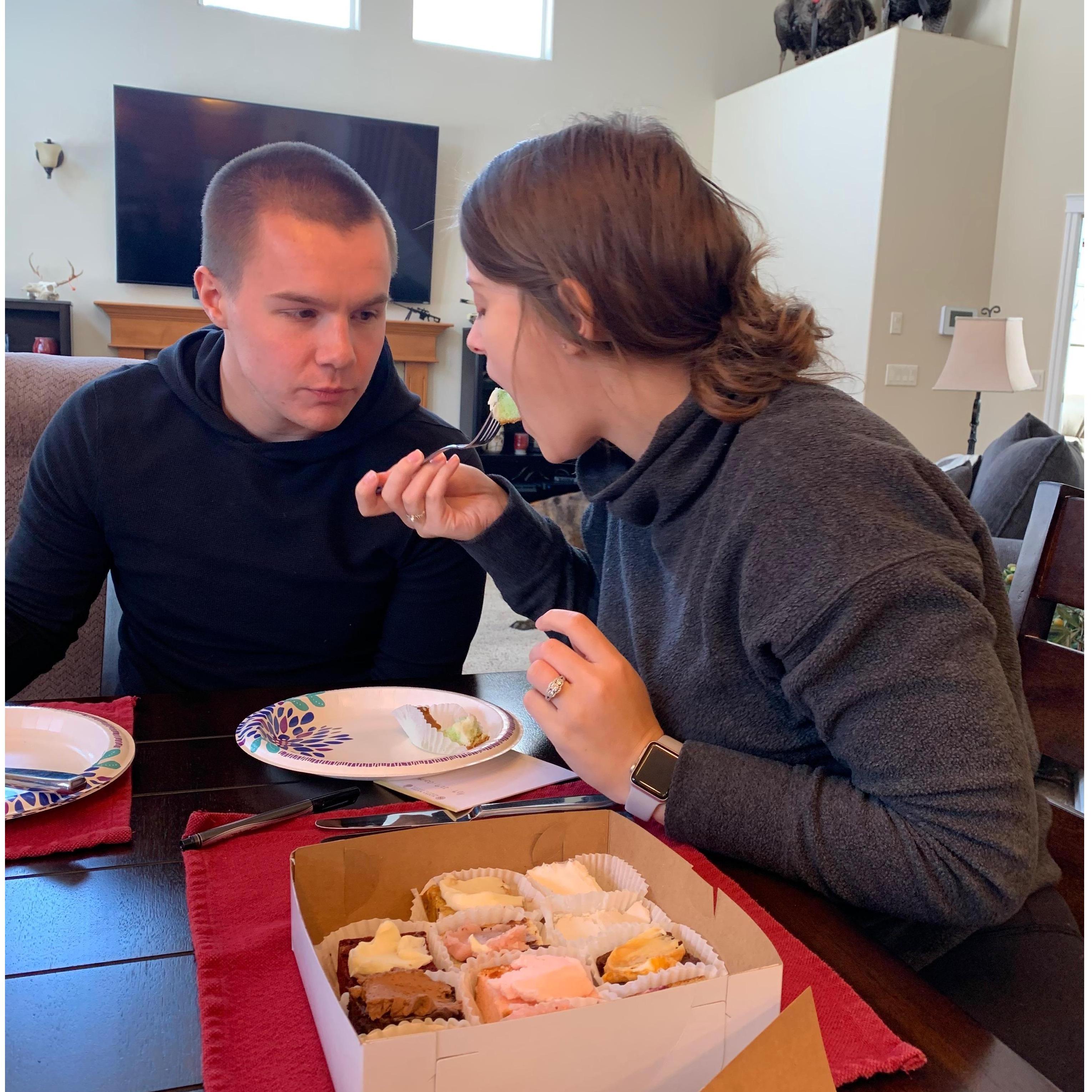 Cake Testing! Best part of wedding planning!