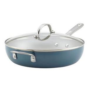 Ayesha Curry 12" Covered Deep Skillet with Helper Handles Blue