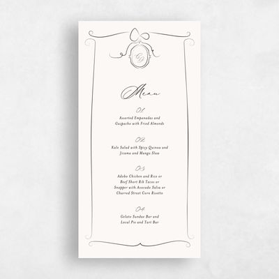 Beige Simple Wedding Menu - Lucille