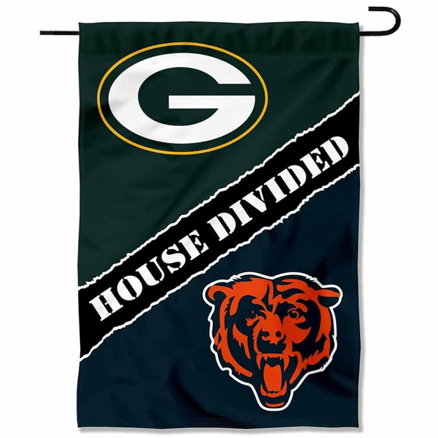 House Divided Packers and Bears Double Sided Garden Flag
