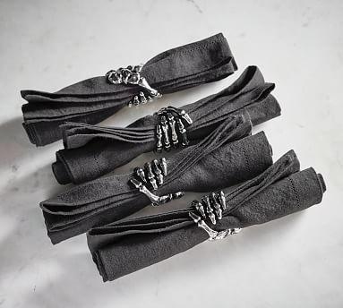 Skeleton Hand Napkin Rings - Set of 4