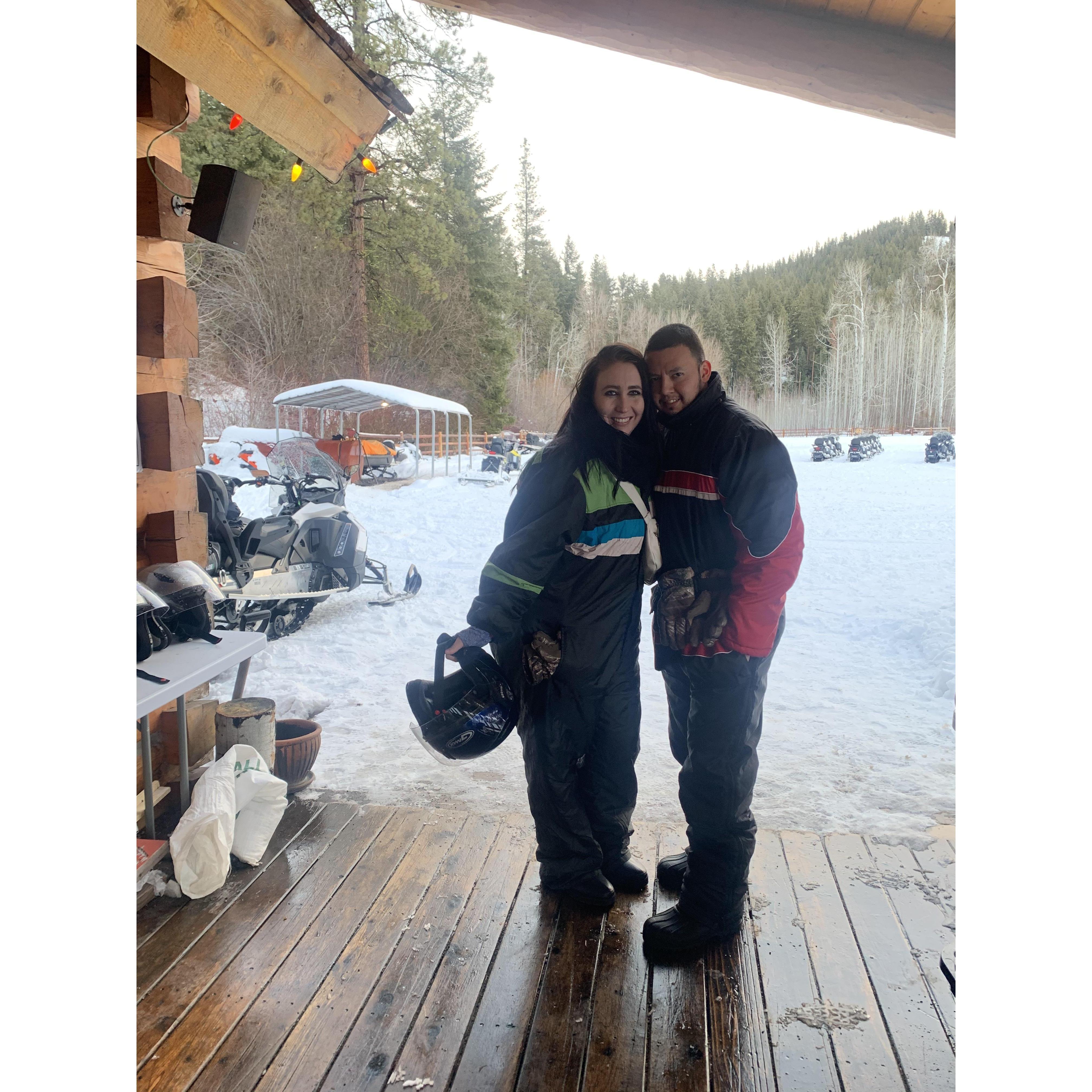 Snowmobiling in Washington a few hours before getting engaged 🙌🏼