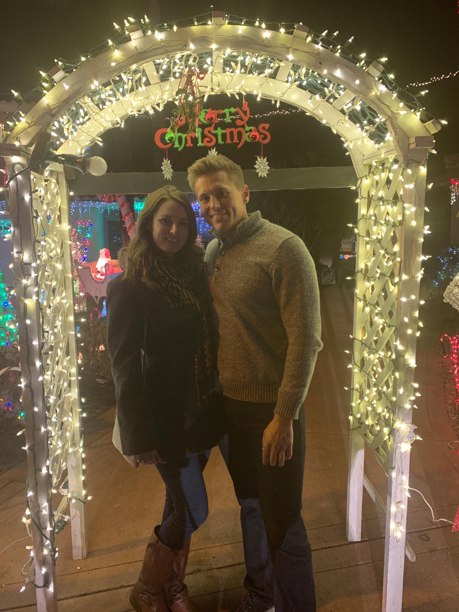 Our first date - walking Candy Cane Lane to see the Christmas lights